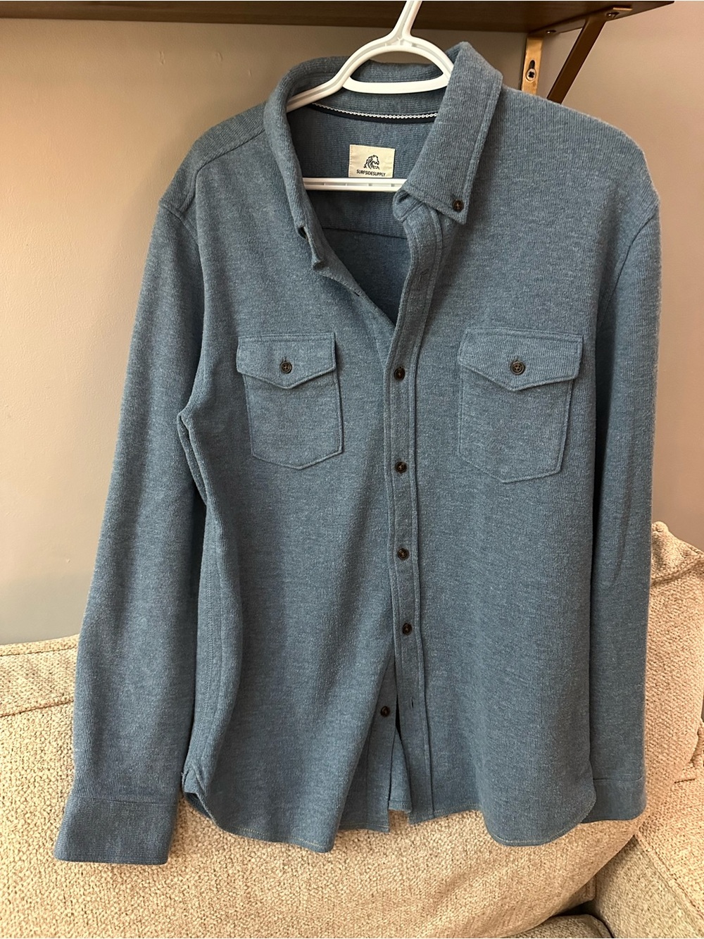 Surfside Supply Steel Blue Button-Down Shirt Jacket